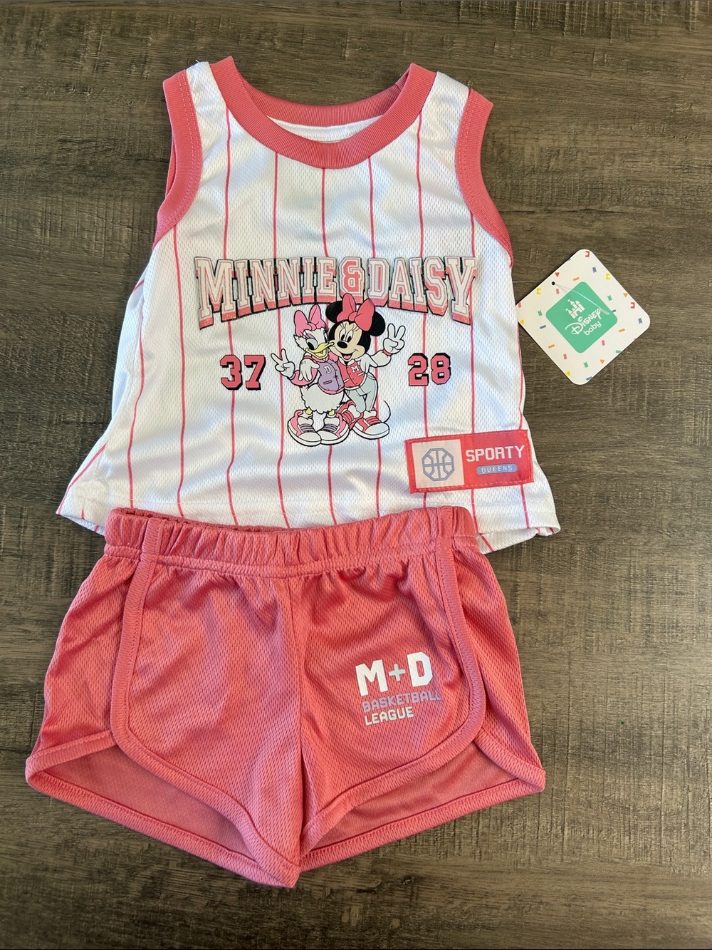 Disney Minnie & Daisy Pink and White Sporty Matching Set